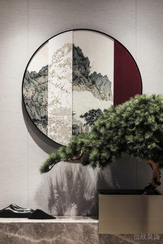城市墻體圓形裝飾辦公室設(shè)計(jì)微景觀餐廳效果大理石