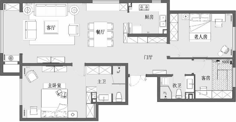 深圳羅湖區(qū)現(xiàn)代簡約風家庭新房裝修工程平面布置圖 深圳羅湖區(qū)現(xiàn)代簡約風家庭新房裝修工程平面布置圖