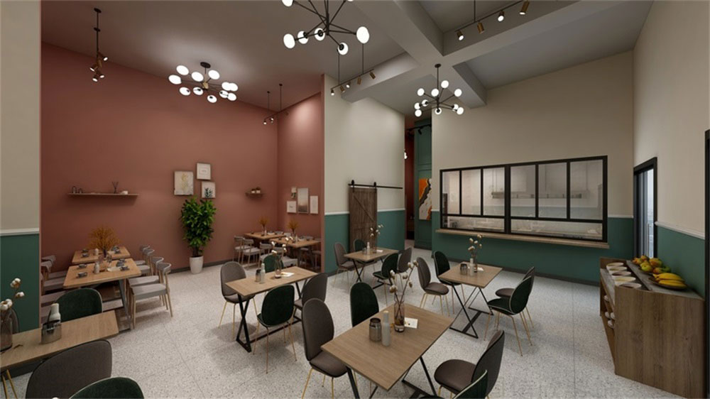 簡約北歐風(fēng)云南米線連鎖餐館深圳寶安店裝修設(shè)計(jì)用餐大廳