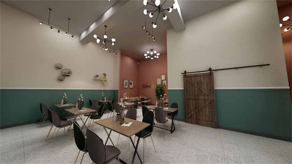 簡約北歐風(fēng)云南米線連鎖餐館深圳寶安店裝修設(shè)計(jì)藝術(shù)吊燈