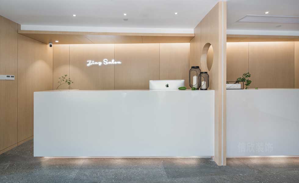 深圳羅湖美容店前臺(tái)裝修設(shè)計(jì)