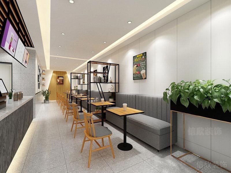 福田餐廳裝修奶茶店設計效果圖用餐區(qū)飾品