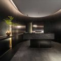 深圳鹽田新中式風(fēng)格川菜館裝修設(shè)計(jì)前臺(tái)接待廳效果圖