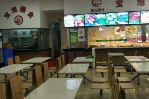 學校幼兒園飯?zhí)镁筒蛥^(qū)裝修設計木質(zhì)一體式設計桌椅安全設計