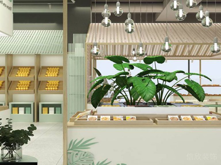 展示區(qū)木格柵展示柜效果圖設計