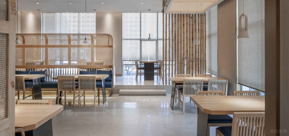簡約原木風(fēng)餐廳大堂雅座裝修設(shè)計(jì)