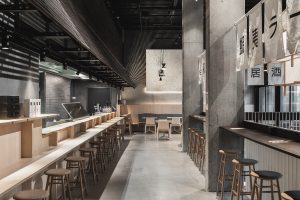 深圳寶安復(fù)古日式餐廳光影地面裝修設(shè)計(jì)