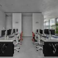 深圳福田喜年中心極簡(jiǎn)黑白灰風(fēng)格辦公室裝修案例工作區(qū)效果圖
