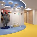 畢加索國際美術教育中心展示區(qū)藍色天花地面設計圖