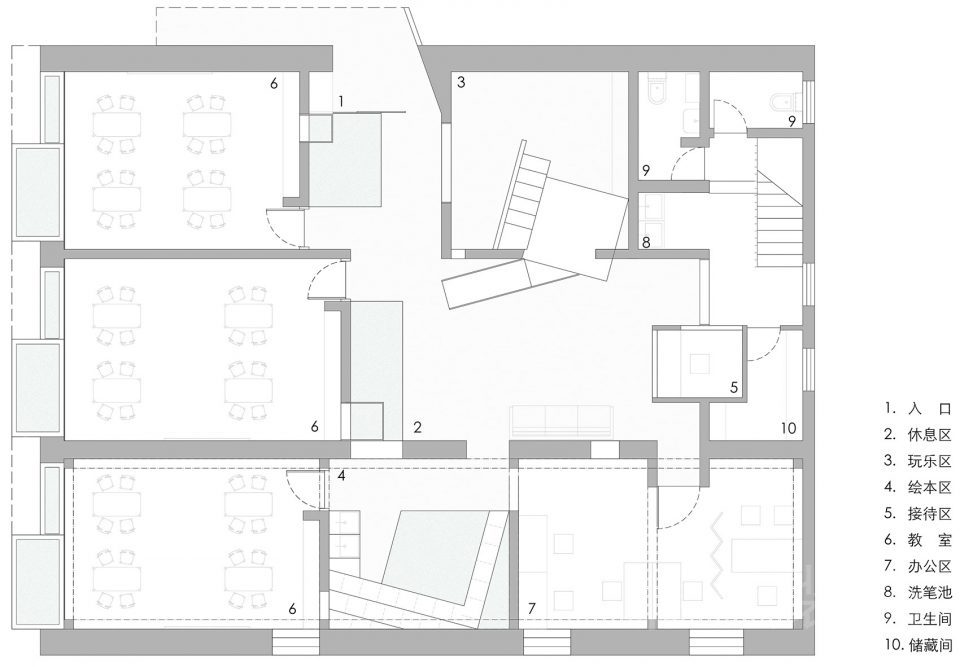 深圳福田區(qū)華強北少兒教育培訓機構裝修平面圖